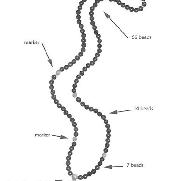 Mala Necklace Hand Knotted in Zan Pattern OOAK - Picture 7 of 7